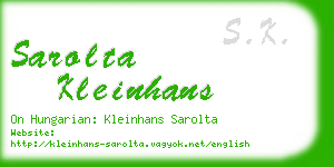 sarolta kleinhans business card